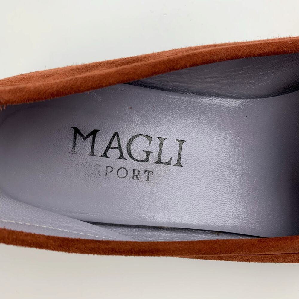 Bruno Magli Sport Flats Brown Suede Jeweled Embroidered Women's 9 - Picture 5 of 10